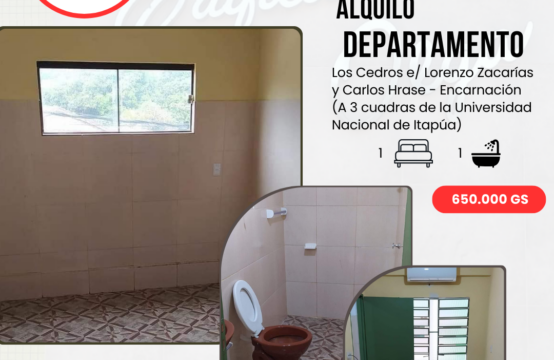 DEPARTAMENTO A 3 CUADRAS DE LA UNIVERSIDAD DE ITAPÚA
