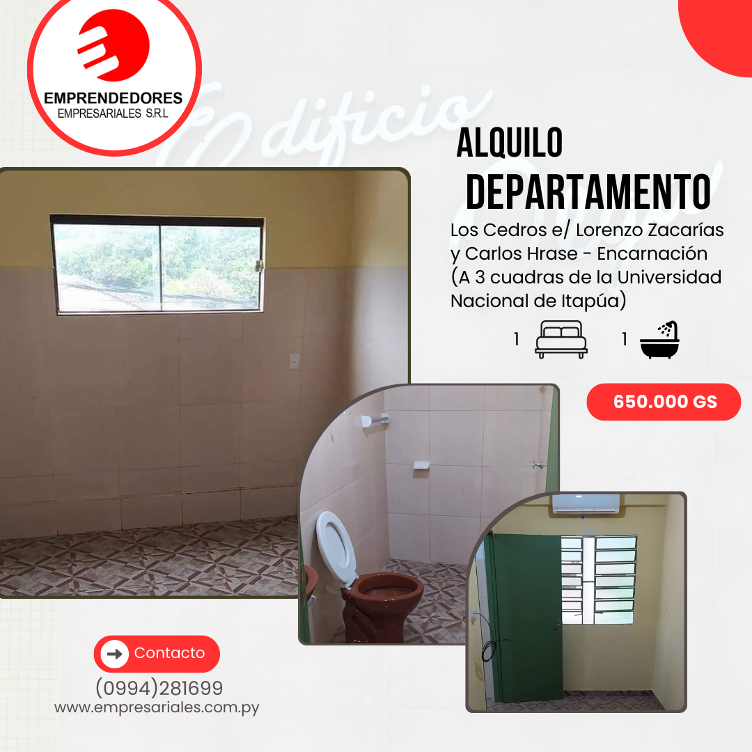 DEPARTAMENTO A 3 CUADRAS DE LA UNIVERSIDAD DE ITAPÚA